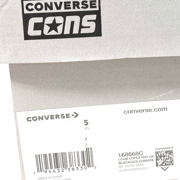 Converse Men's Size 9 168668C Louie Lopez Pro Ox Black Gold Suede Skate Sneakers - Picture 12 of 12